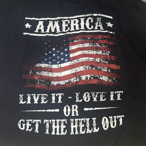 Get the hell out American Patriotic Freedom T Shirt New Graphic Tee size 2XL - Picture 1 of 4